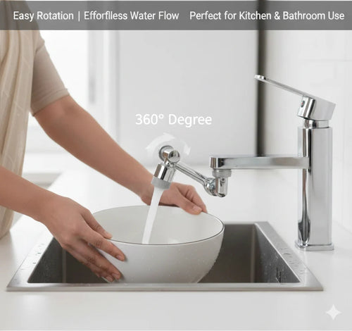 Rotating Faucet Extender | Stainless Steel | 180° Rotation | Universal UK Fit